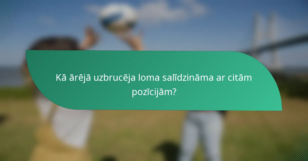 Kā ārējā uzbrucēja loma salīdzināma ar citām pozīcijām?