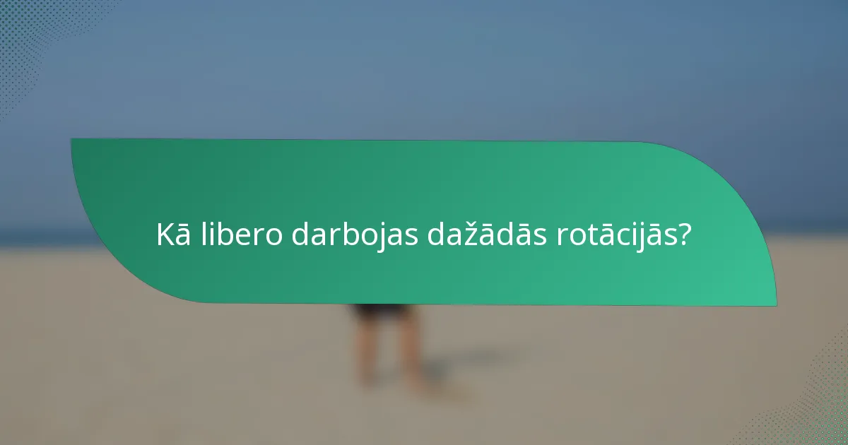 Kā libero darbojas dažādās rotācijās?